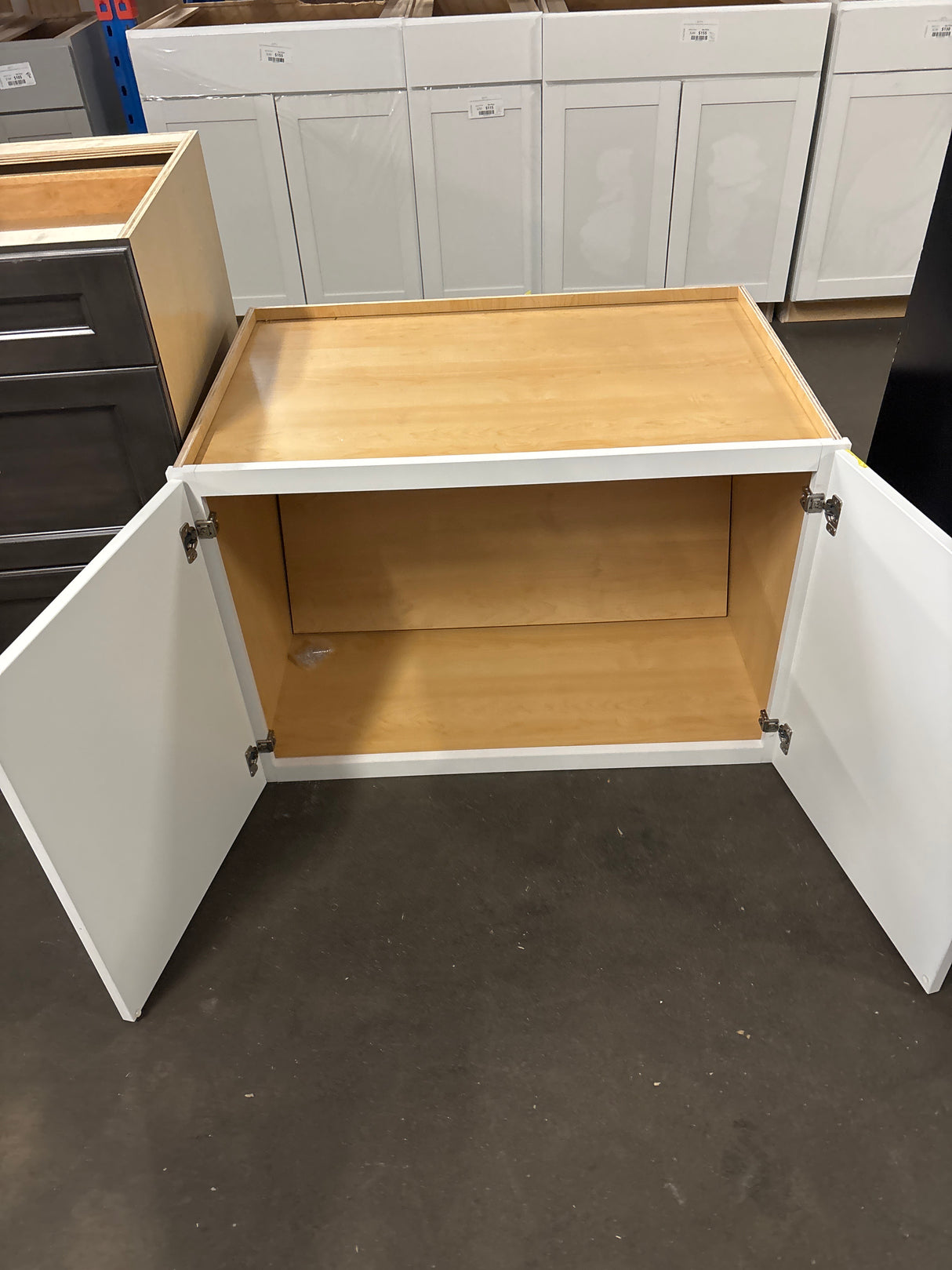 36 in. W x 24 in. D x 24 in. H Assembled Plywood Wall Bridge Kitchen Cabinet in Pacific White with Soft Close