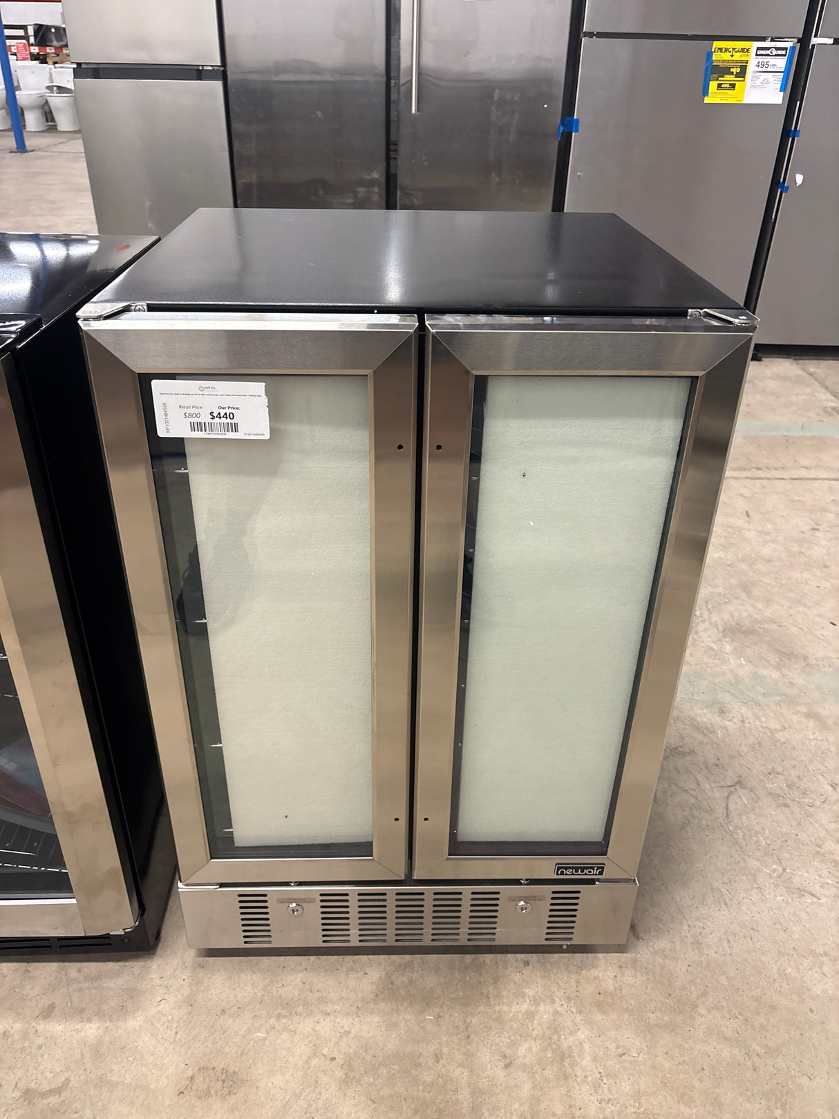 Dual Zone 24 in. Built-In 18-Bottle and 58 Can Wine and Beverage Cooler Fridge with French Doors - Stainless Steel