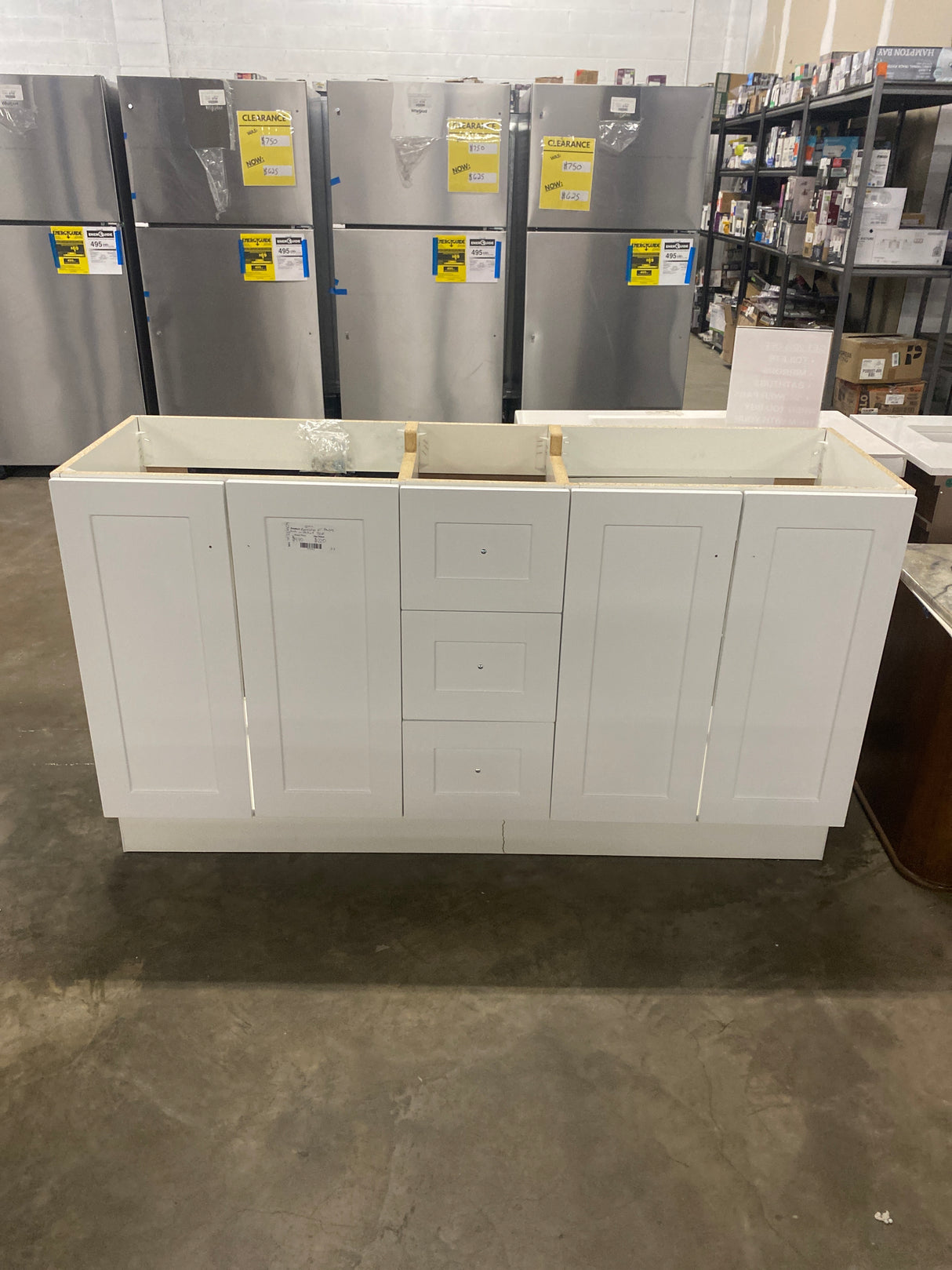 Bannister 61 in. Double Sink White Bath Vanity without Top