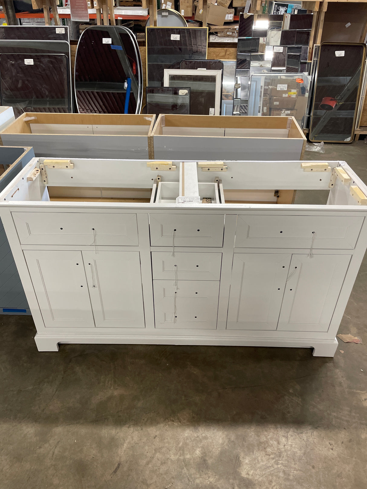 Doveton 60 in. W x 19 in. D x 34.50 in. H Bath Vanity in White without Top