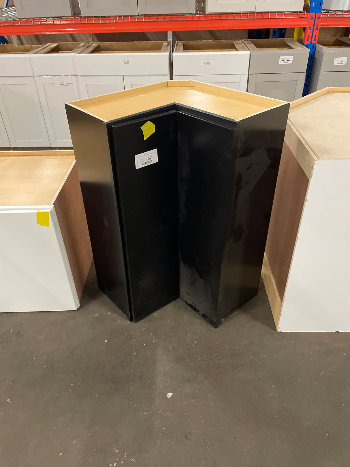 Shaker 24 in. W x 12 in. D x 39 in. H Assembled Diagonal Corner Wall Cabinet in Black