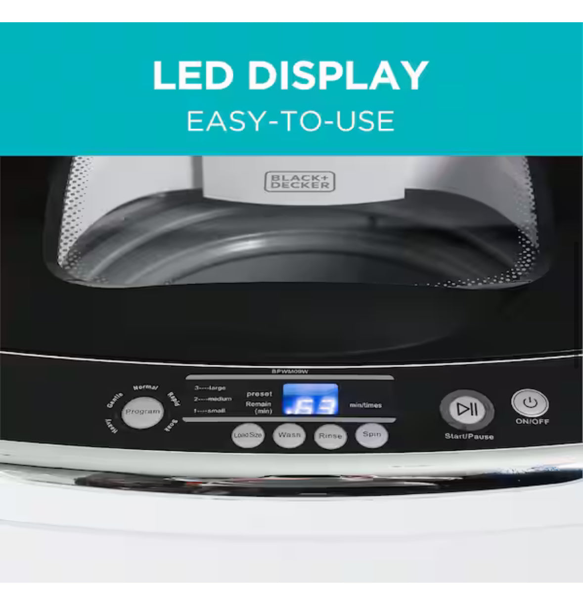 17.69 in. W 0.9 cu. ft. White Portable Top Load Washing Machine