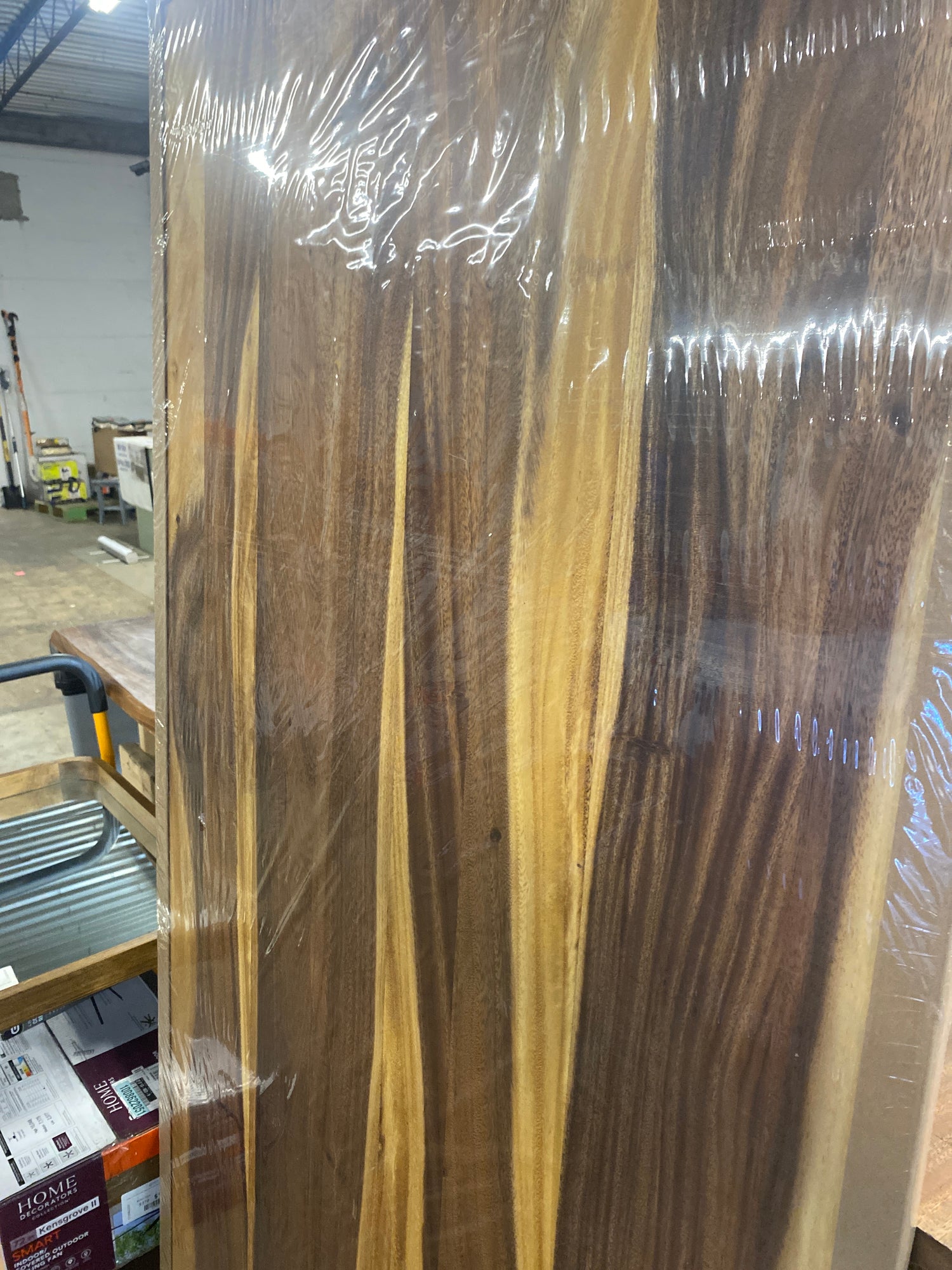 6ft L x39in D Finished saman solid wood butcher block island countertop with live edge