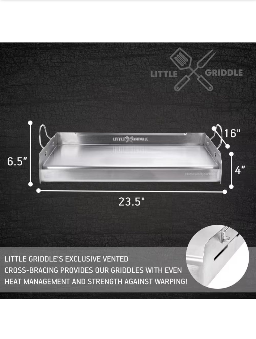 Professional Series 25 in. Stainless Steel BBQ Griddle