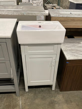 Load image into Gallery viewer, Arvesen 18 in. W x 12 in. D Vanity in Dove Grey with Ceramic Vanity Top in White with White Sink
