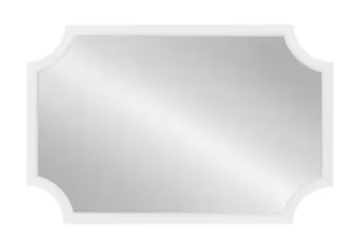 Medium Irregular White Contemporary Mirror (36 in. H x 24 in. W)