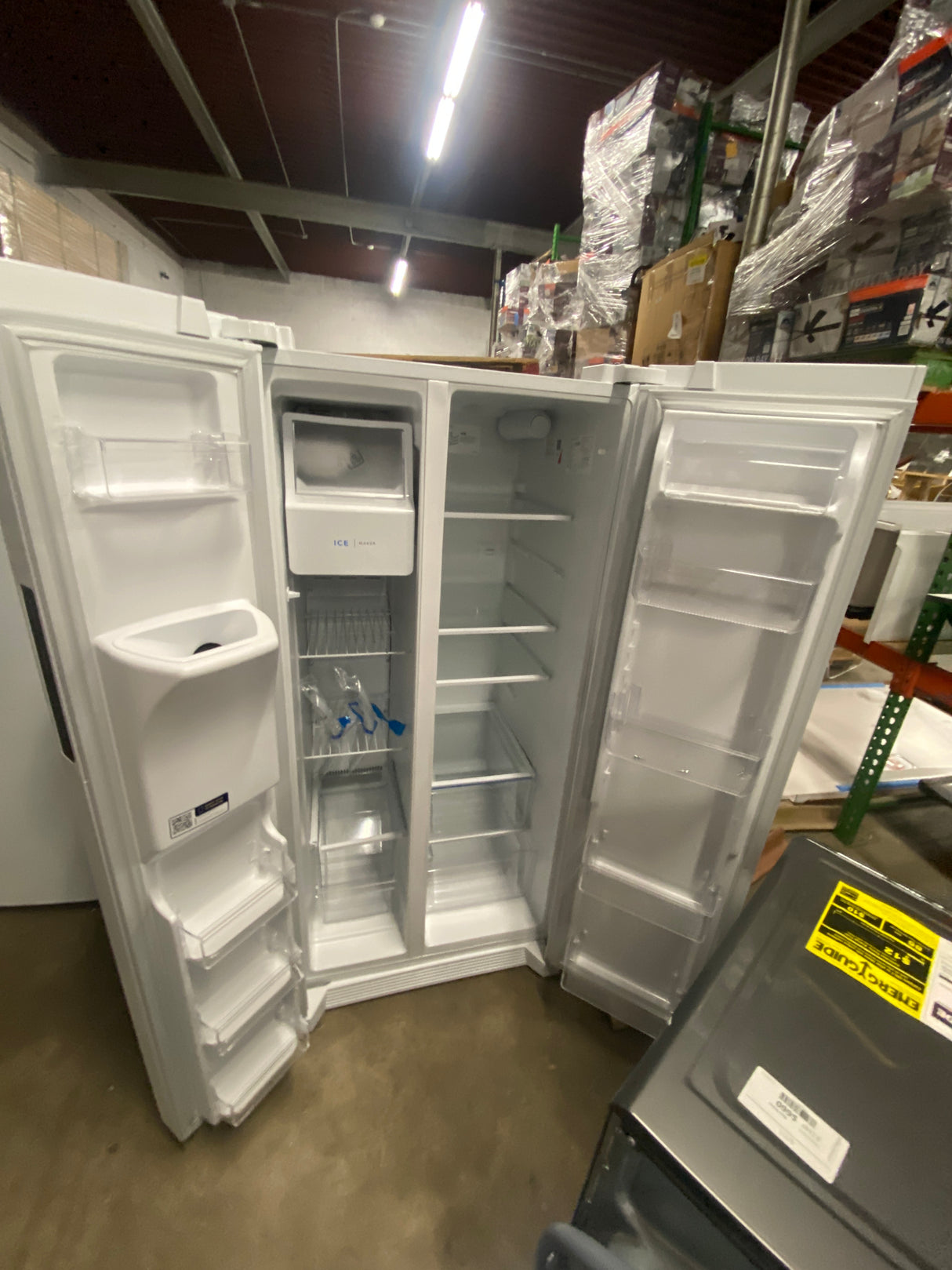 33 in. 22.3 cu. ft. Standard Depth Side by Side Refrigerator in White