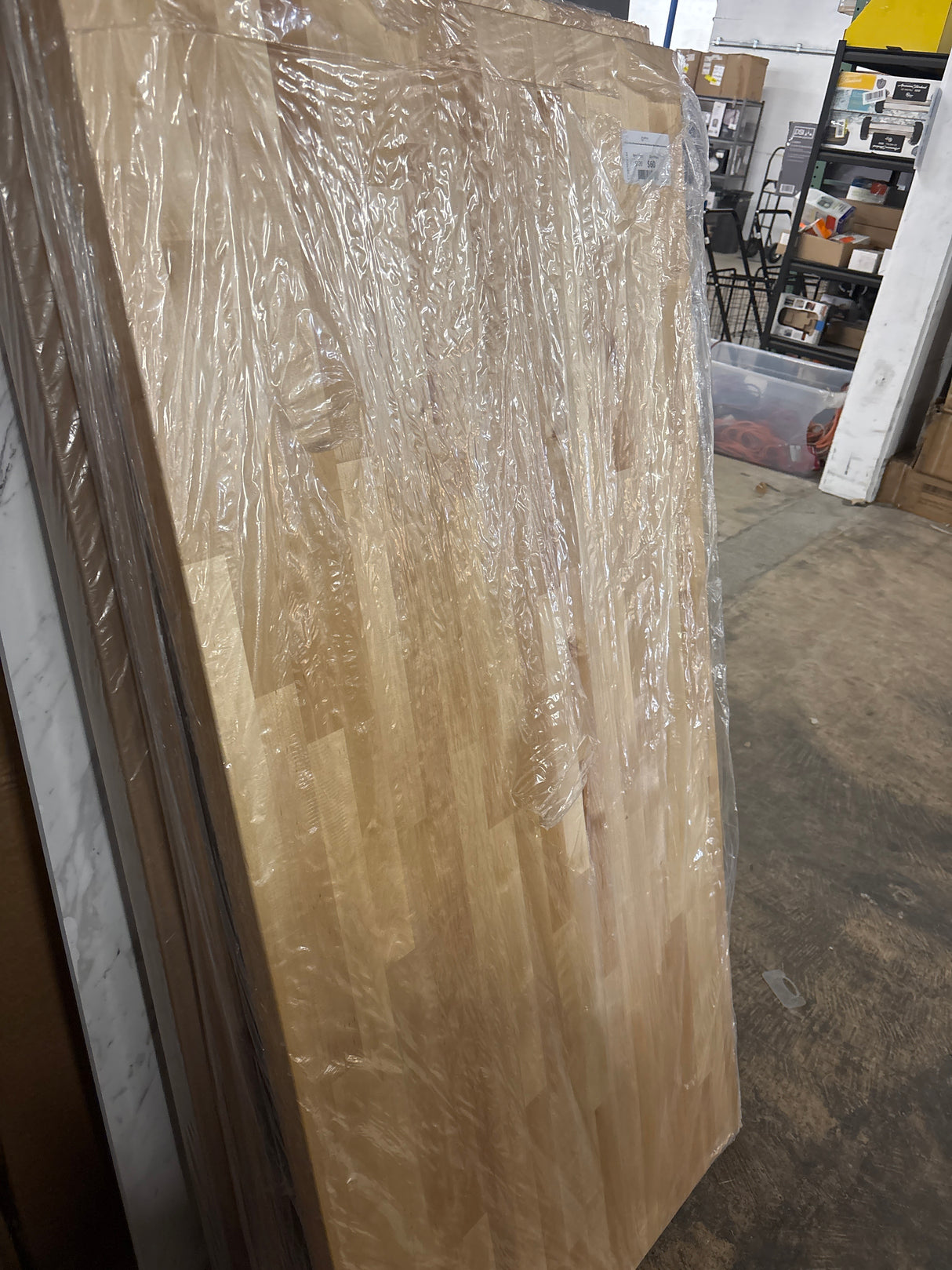 5 ft. L x 30 in. D Finished Engineered Birch Butcher Block Desktop Countertop
