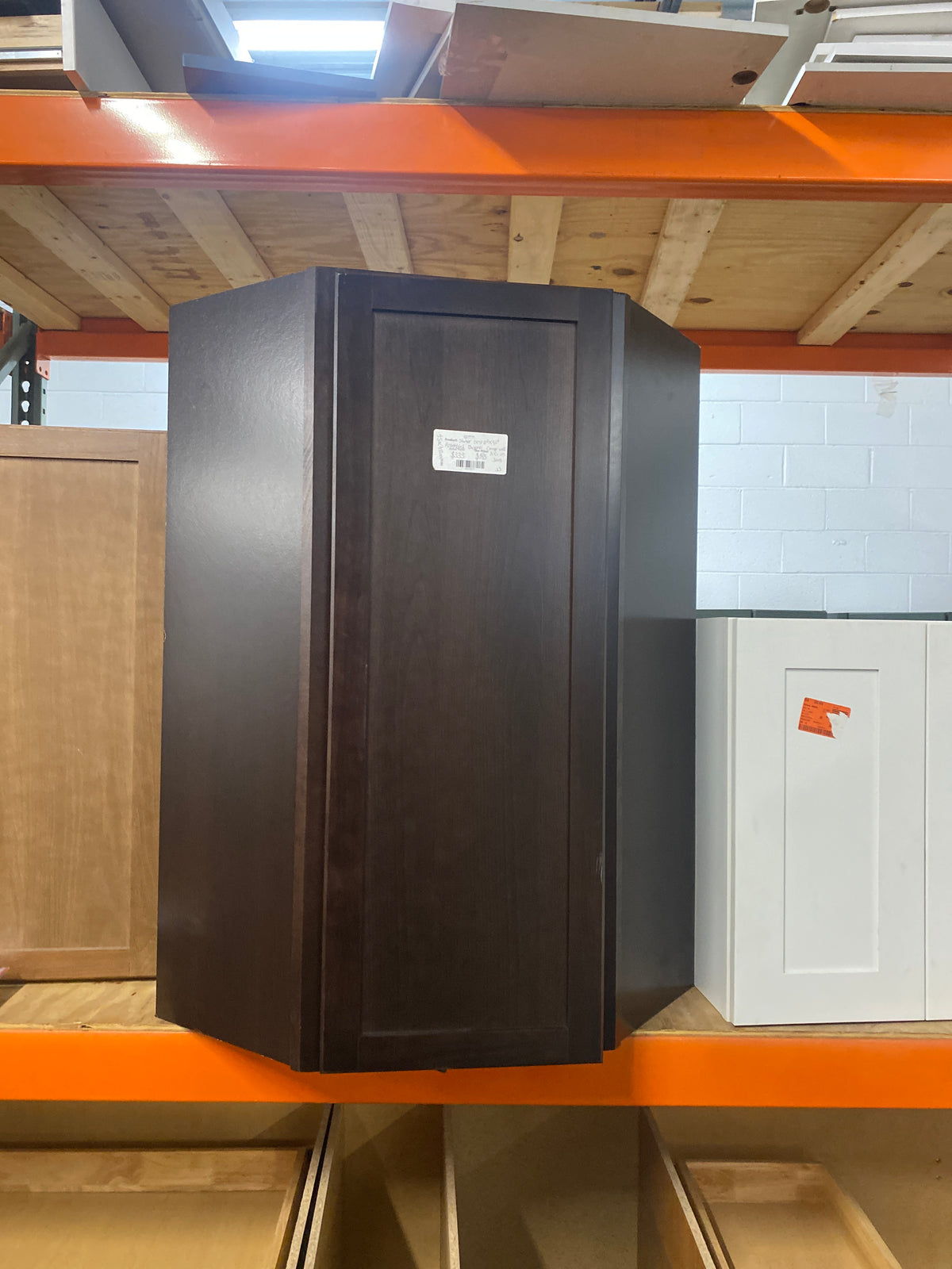 Shaker 24 in. W x 12 in. D x 42 in. H Assembled Diagonal Corner Wall Kitchen Cabinet in Java
