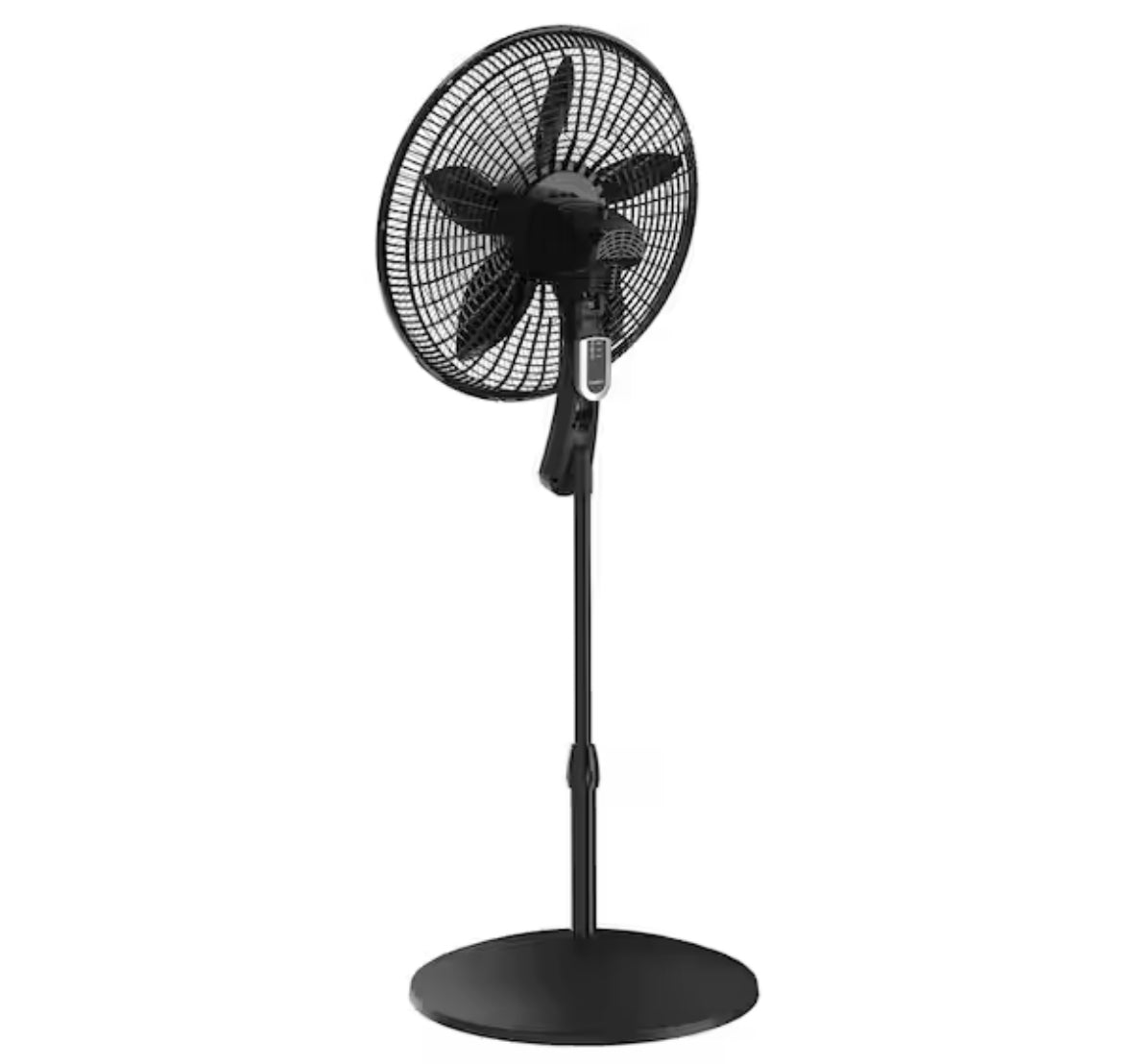 20 in. 4 Speeds Pedestal Fan in Black with 90 Degrees Tilt Adjustment, Adjustable Height, Oscillating, Remote,Timer