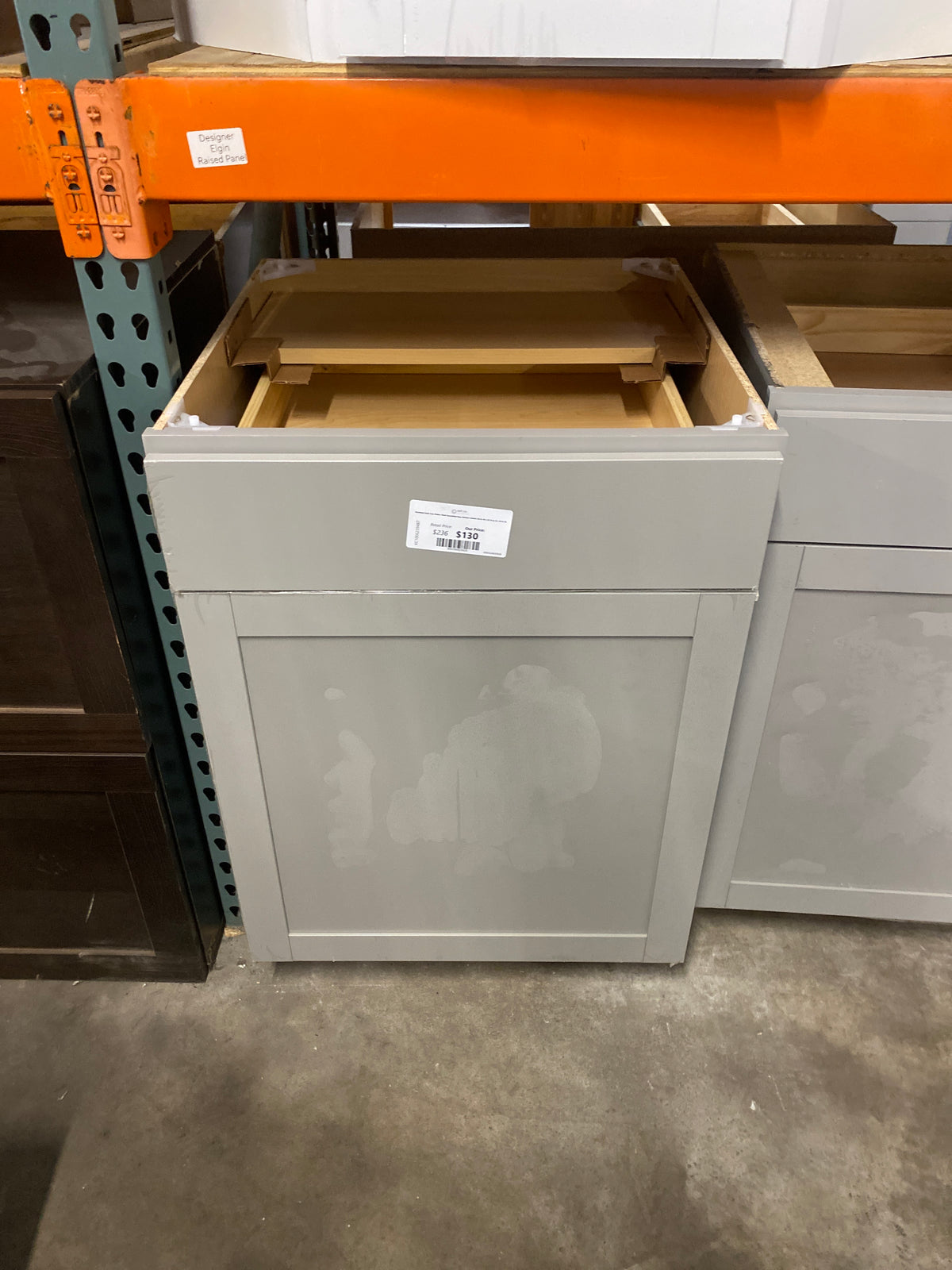 Westfield Dusk Gray Shaker Stock Assembled Base Kitchen Cabinet (24 in. W x 23.75 in. D x 35 in. H)