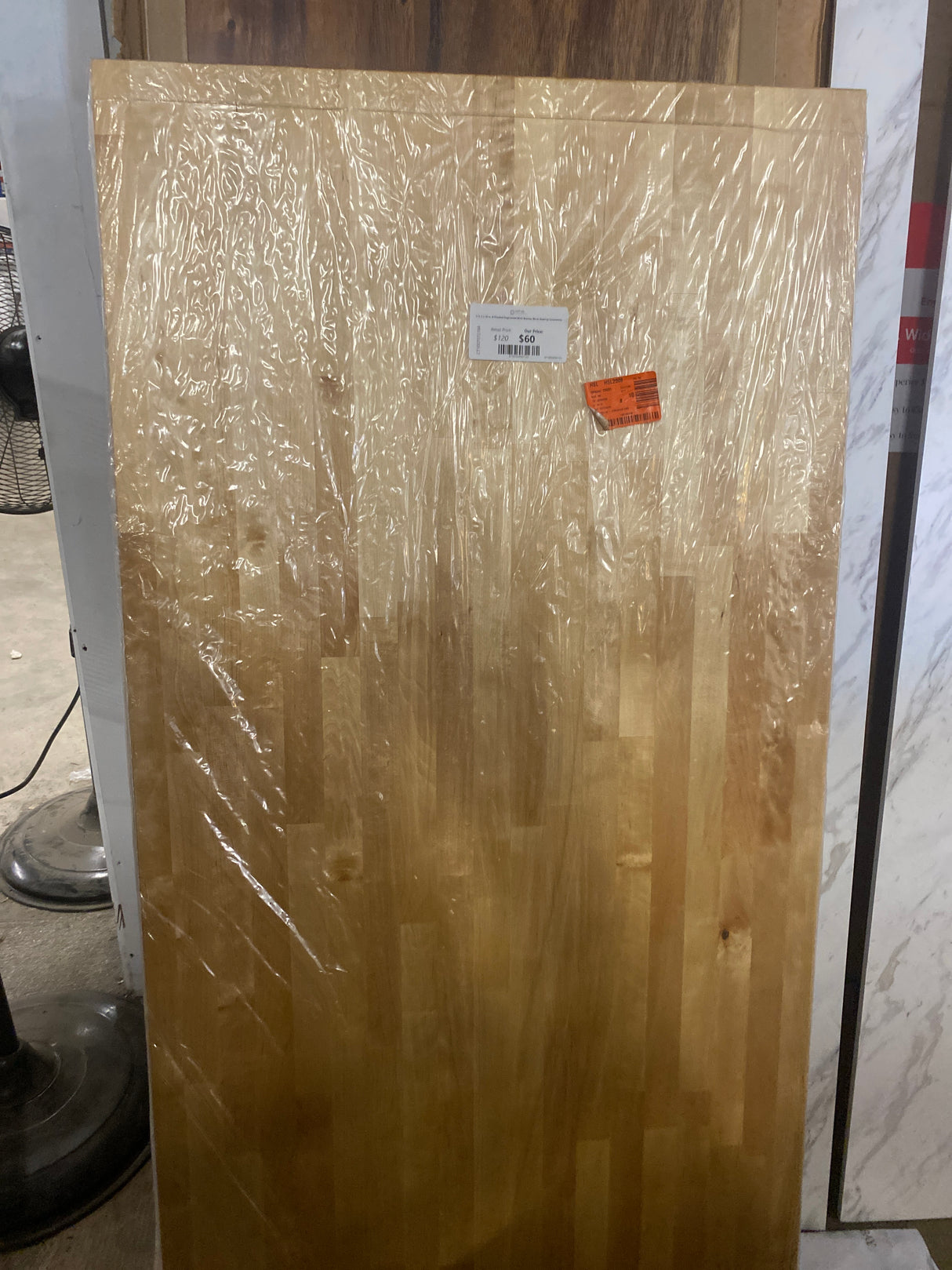 5 ft. L x 30 in. D Finished Engineered Birch Butcher Block Desktop Countertop