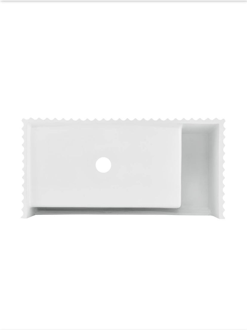 Delice 24 in. Ceramic Rectangular Wall-Mount Bathroom Sink in Matte White