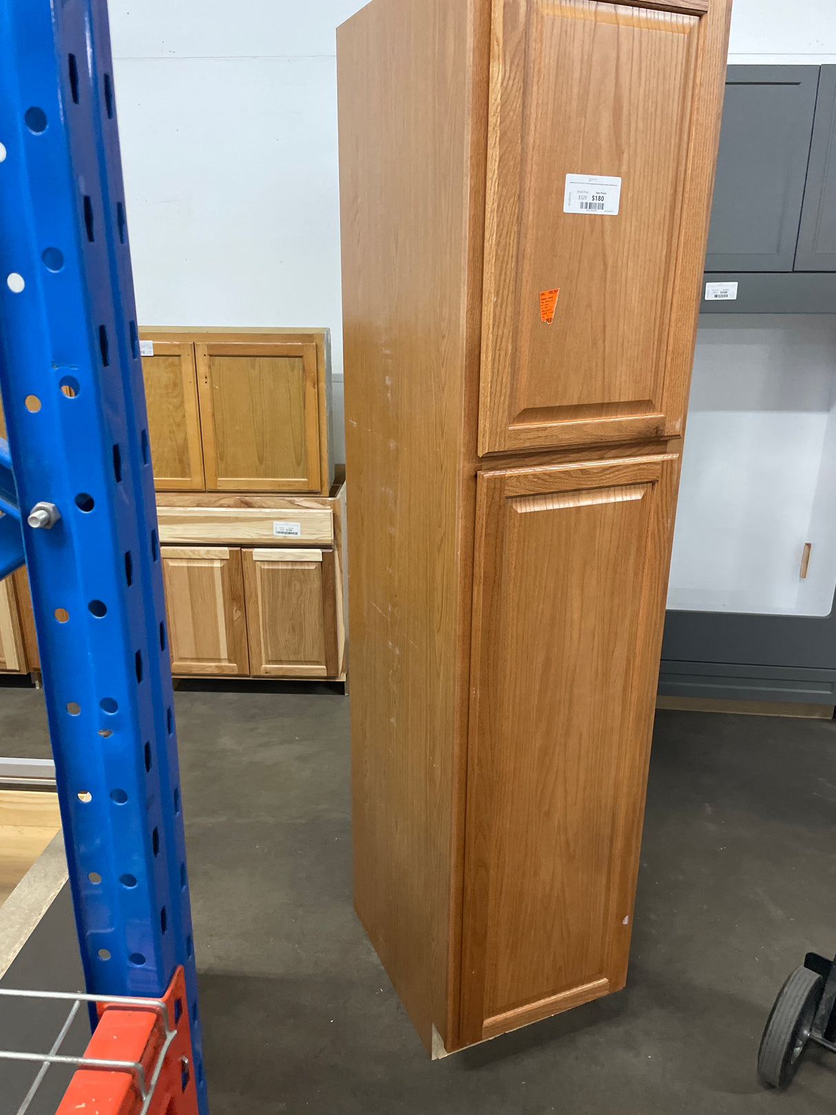 Hampton 18 in. W x 24 in. D x 84 H Assembled Pantry Kitchen Cabinet in Medium Oak