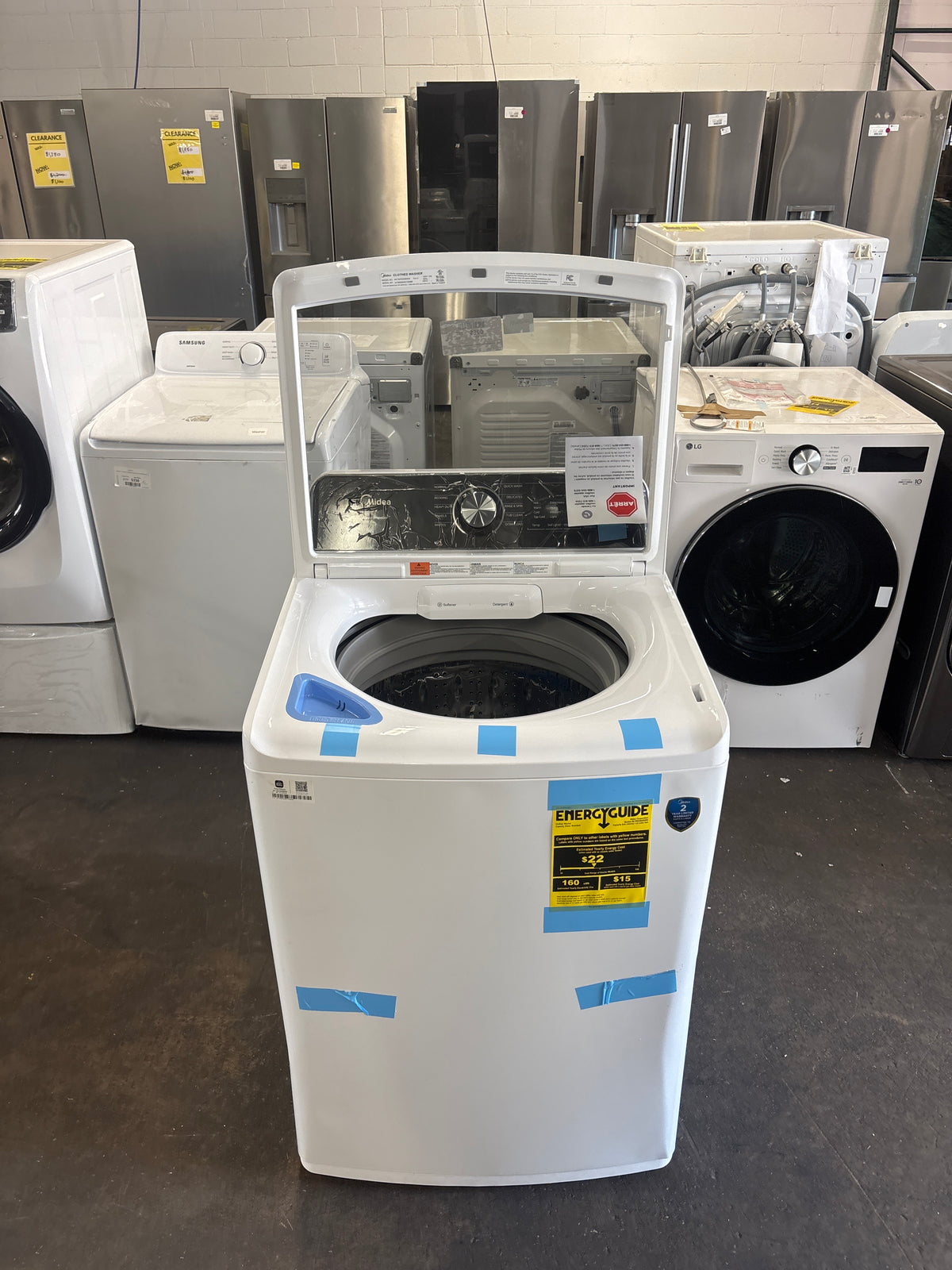 Midea 4.5 cu. ft. Top Load Washer with Stainless Steel Tub and Wave Impeller