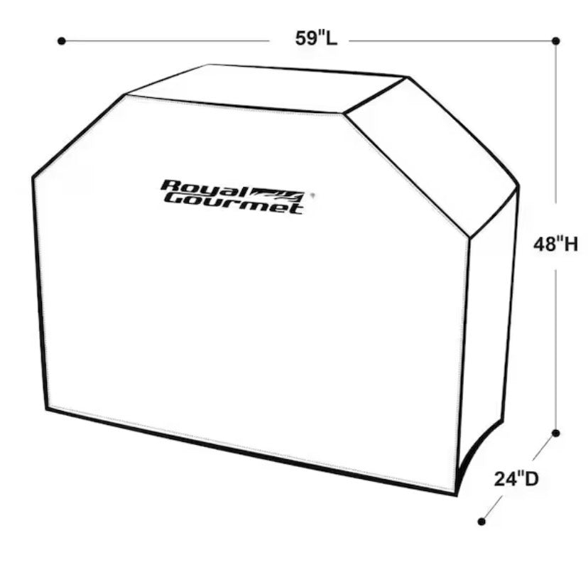 59 in. L Heavy-Duty Oxford BBQ Grill Cover