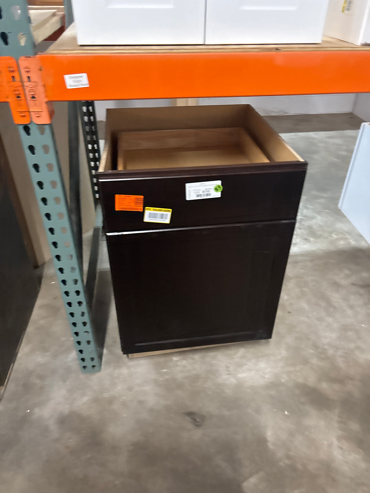 Shaker 24 in. W x 24 in. D x 34.5 in. H Assembled Base Kitchen Cabinet in Java with Ball-Bearing Drawer Glides