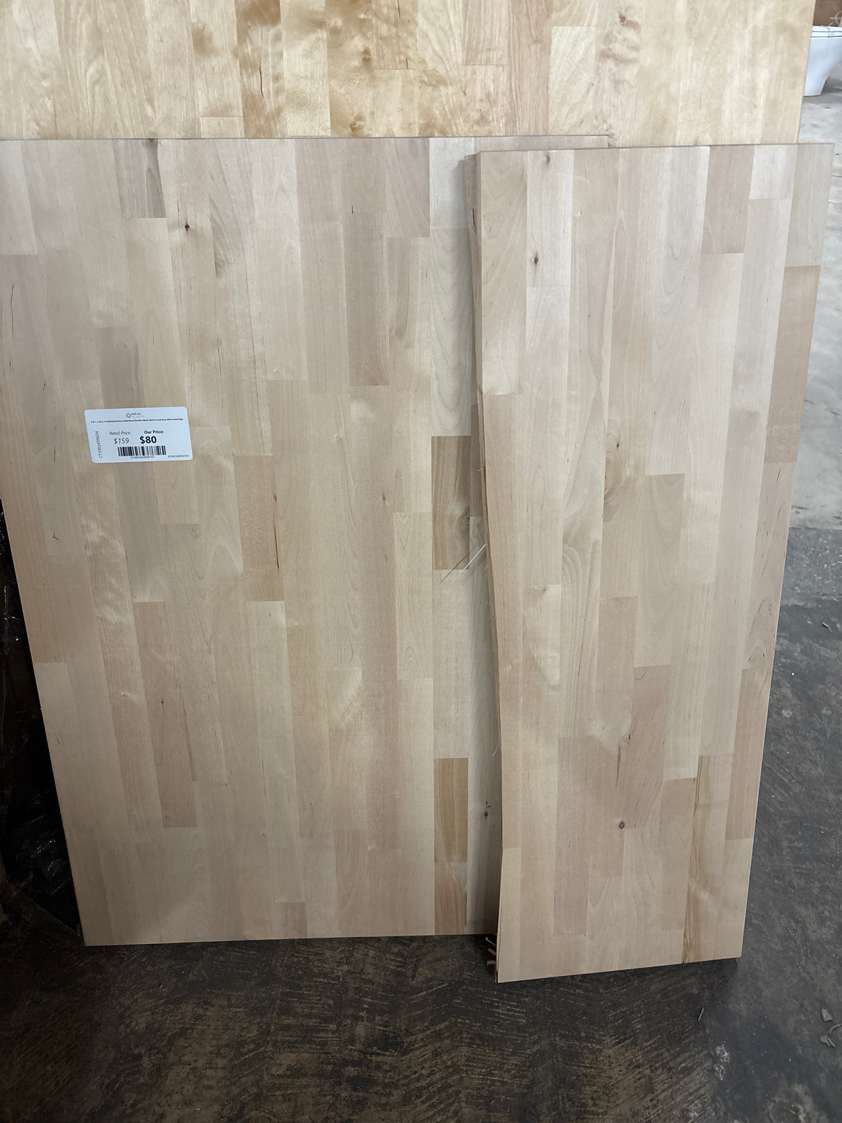3 ft. L x 36 in. D Unfinished Birch Solid Wood Butcher Block Island Countertop With Eased Edge