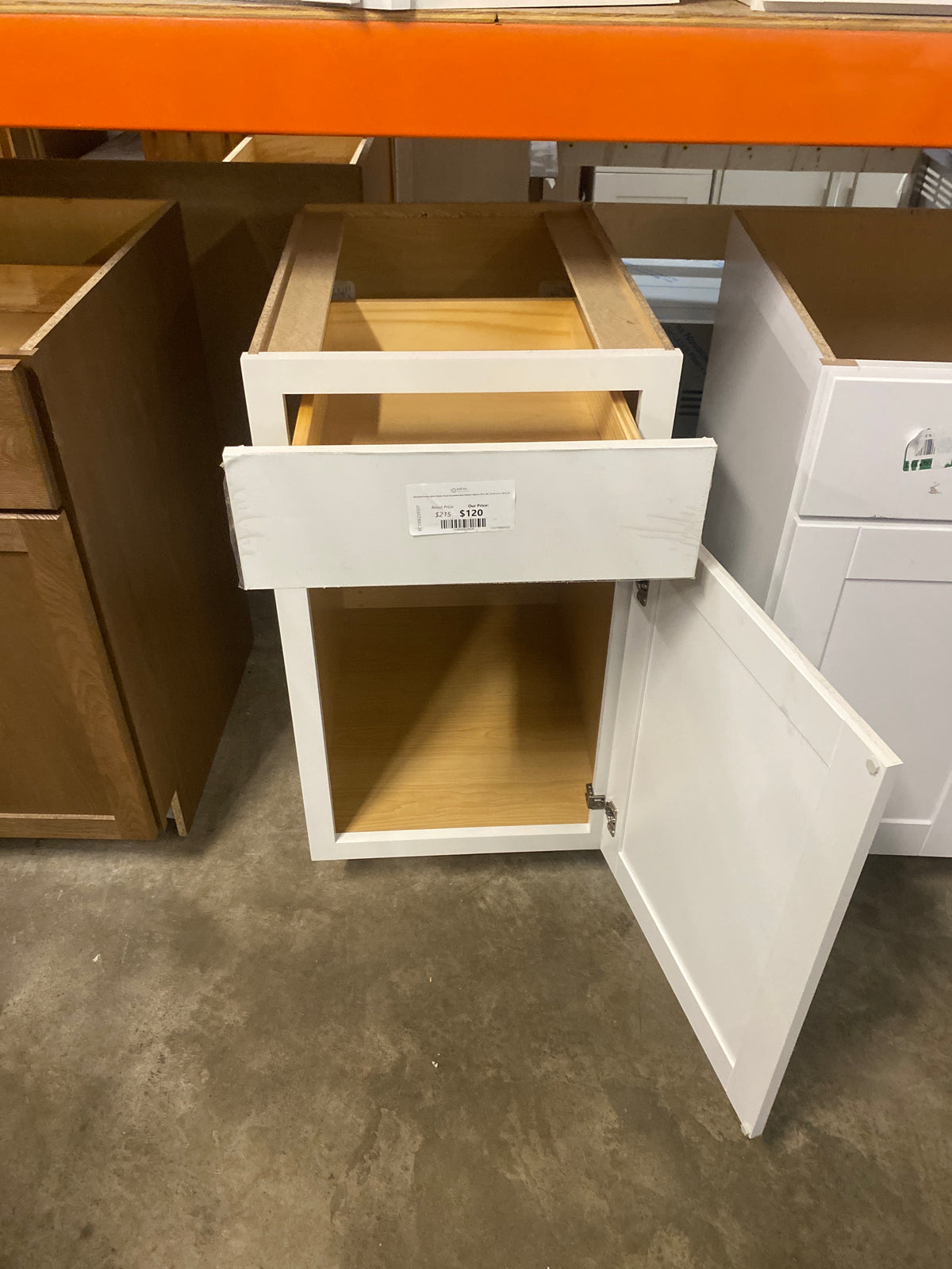Westfield Feather White Shaker Stock Assembled Base Kitchen Cabinet (18 in. W x 23.75 in. D x 35 in. H)