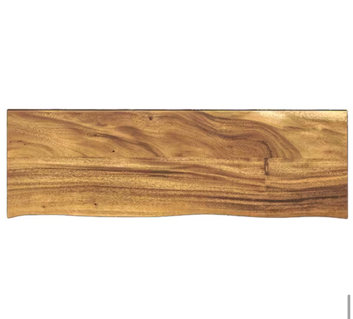 6 ft. L x 25 in. D Finished Saman Solid Wood Butcher Block Countertop With Live Edge