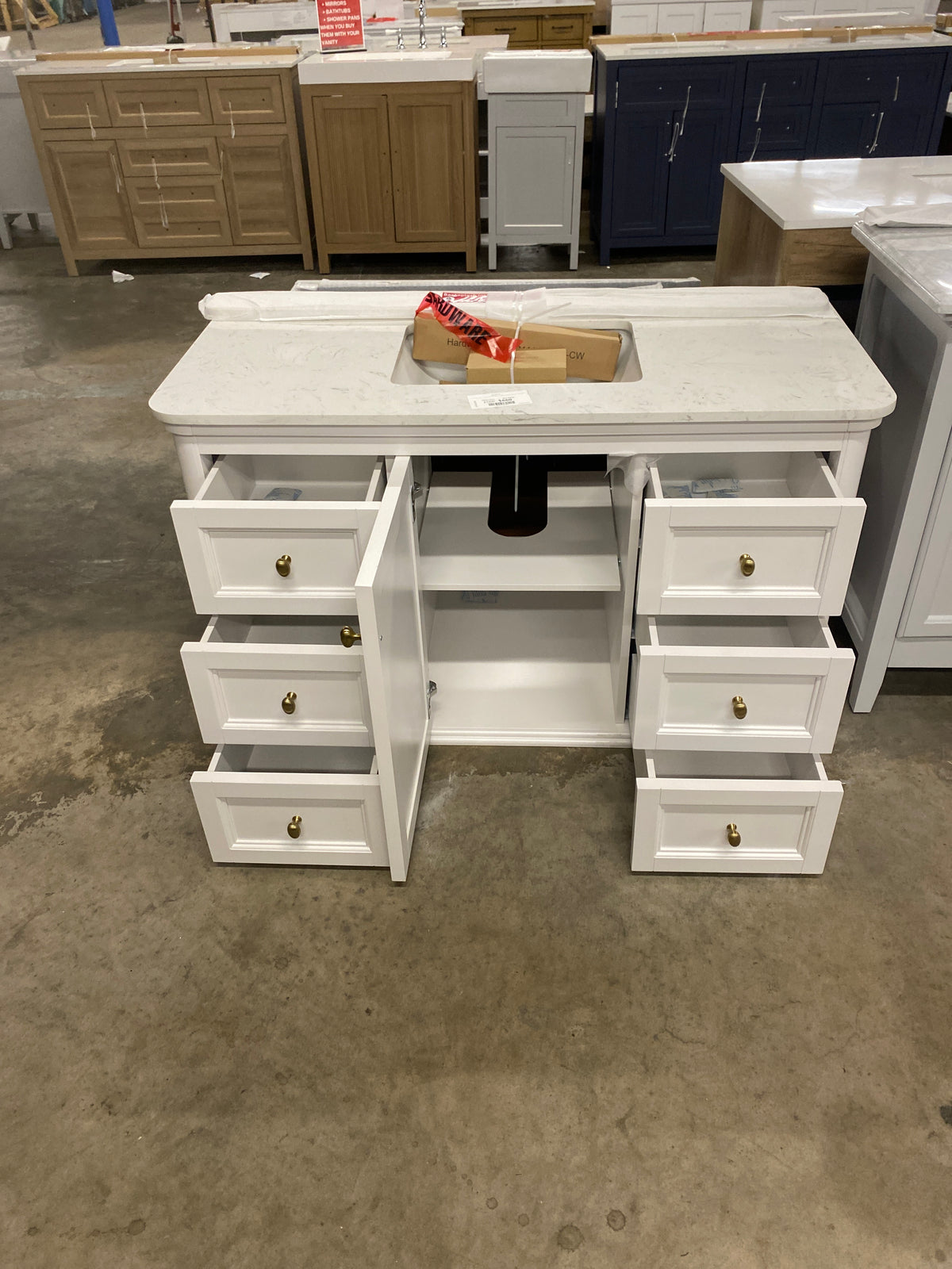 Cliveden 48 in. Single Sink Freestanding Bathroom Vanity in Cameo White with Volakas Engineered Stone Top (Assembled)