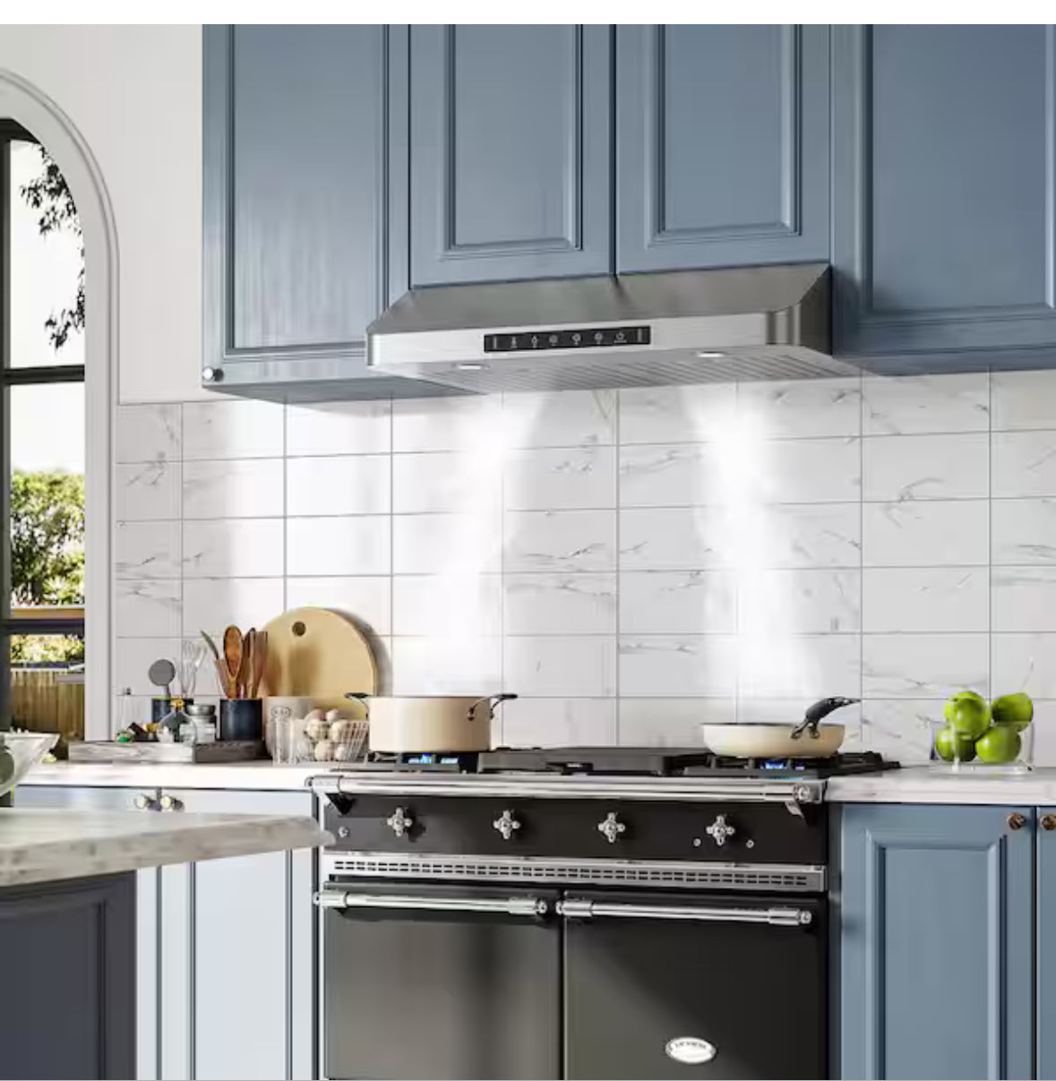 42 in. 900 CFM Ducted Under Cabinet Range Hood in Stainless Steel with 3 -Way Venting and Removable LED