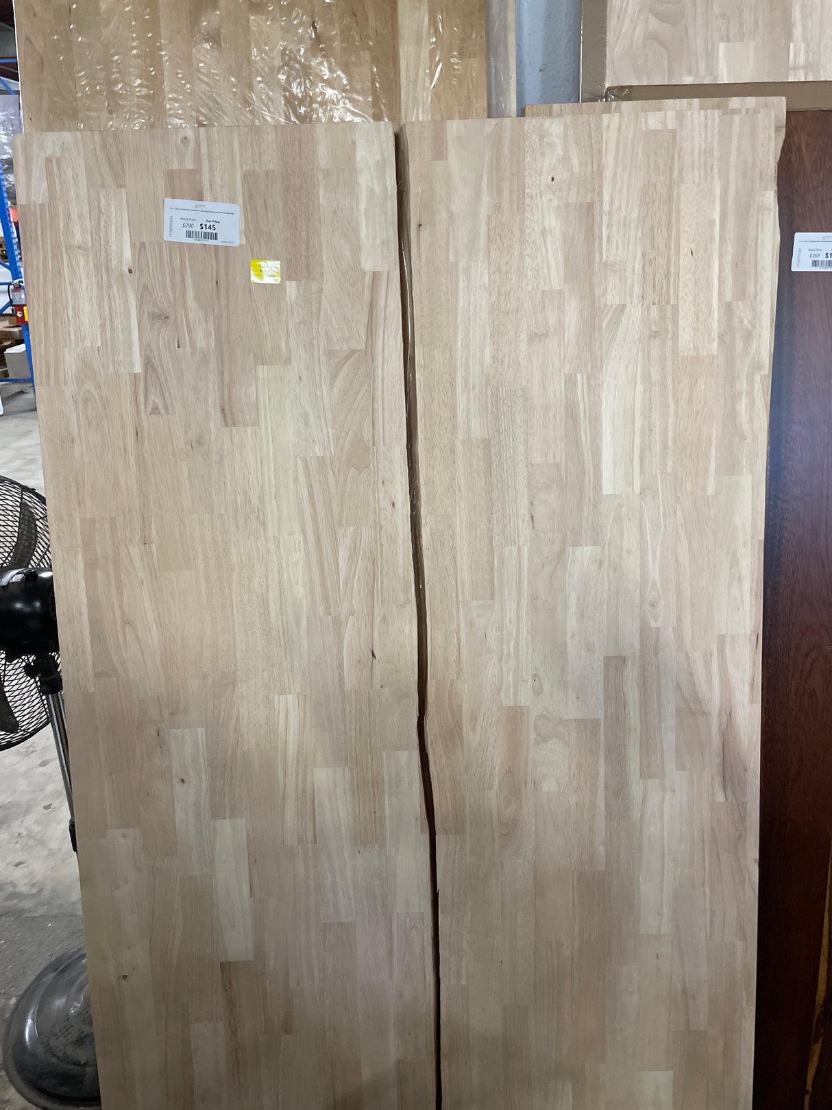 6 ft. L x 39 in. D Unfinished Hevea Butcher Block Island Countertop in With Standard Edge