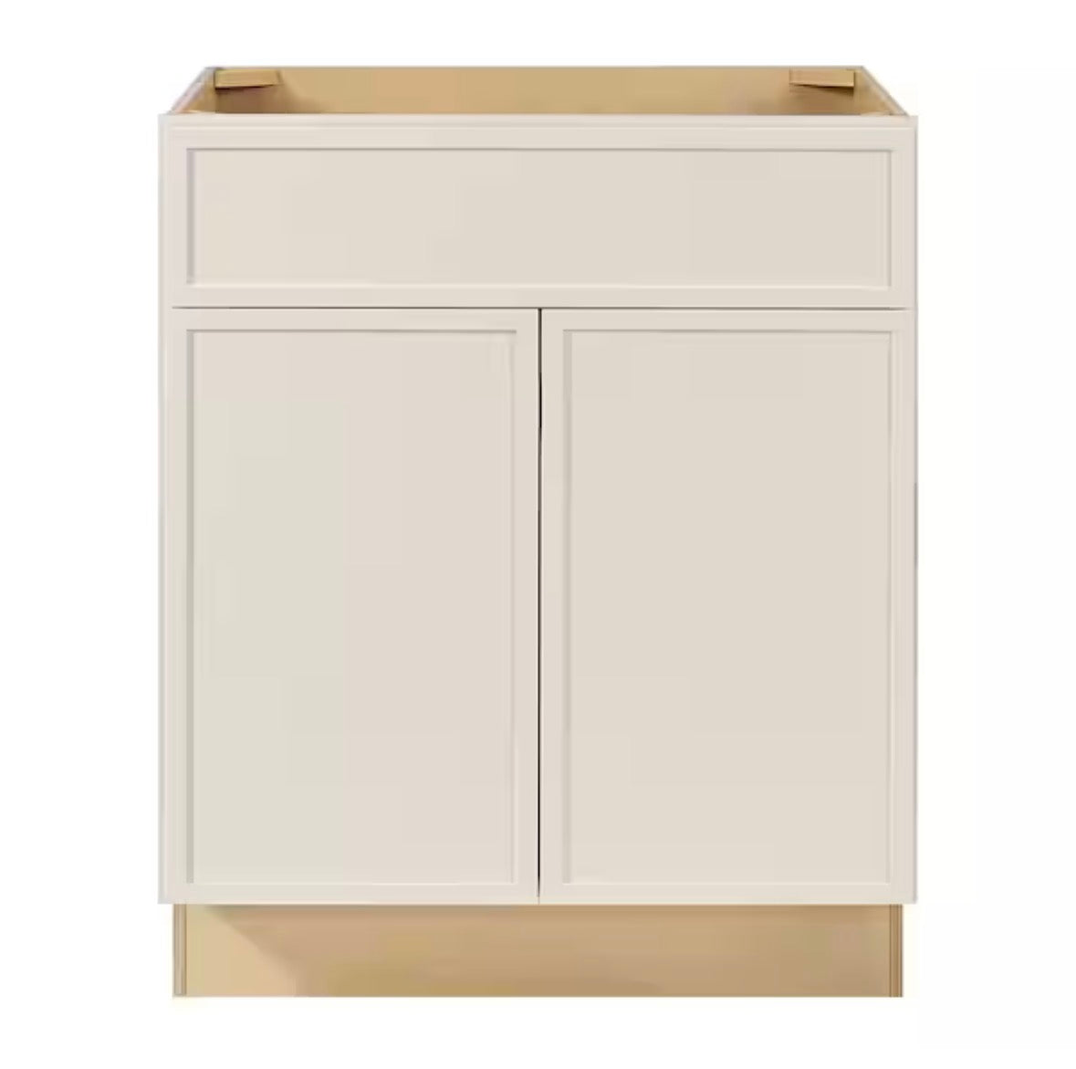 Leyton 27 in. W x 24 in. D x 34.5 in. H Ready to Assemble Plywood Slim Shaker Base Kitchen Cabinet in Antique White