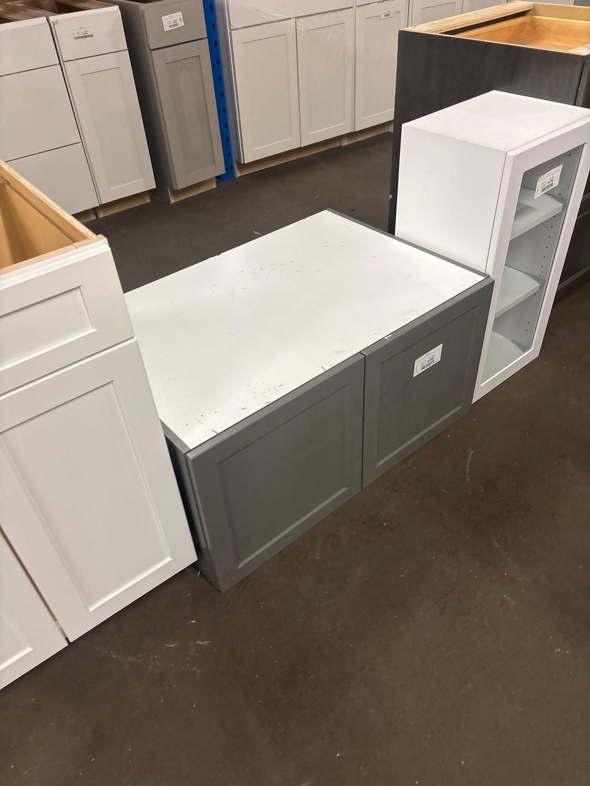 Designer Series Melvern 36 in. W x 24 in. D x 18 in. H Assembled Shaker Deep Wall Bridge Kitchen Cabinet in Storm Gray