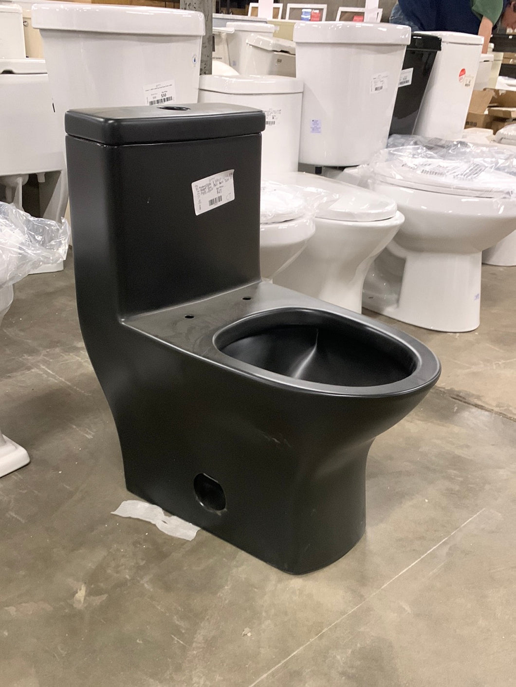 Sublime II 1-Piece 1.1/1.6 GPF Toilet Dual Flush Round Toilet in Matte Black Seat Not Included