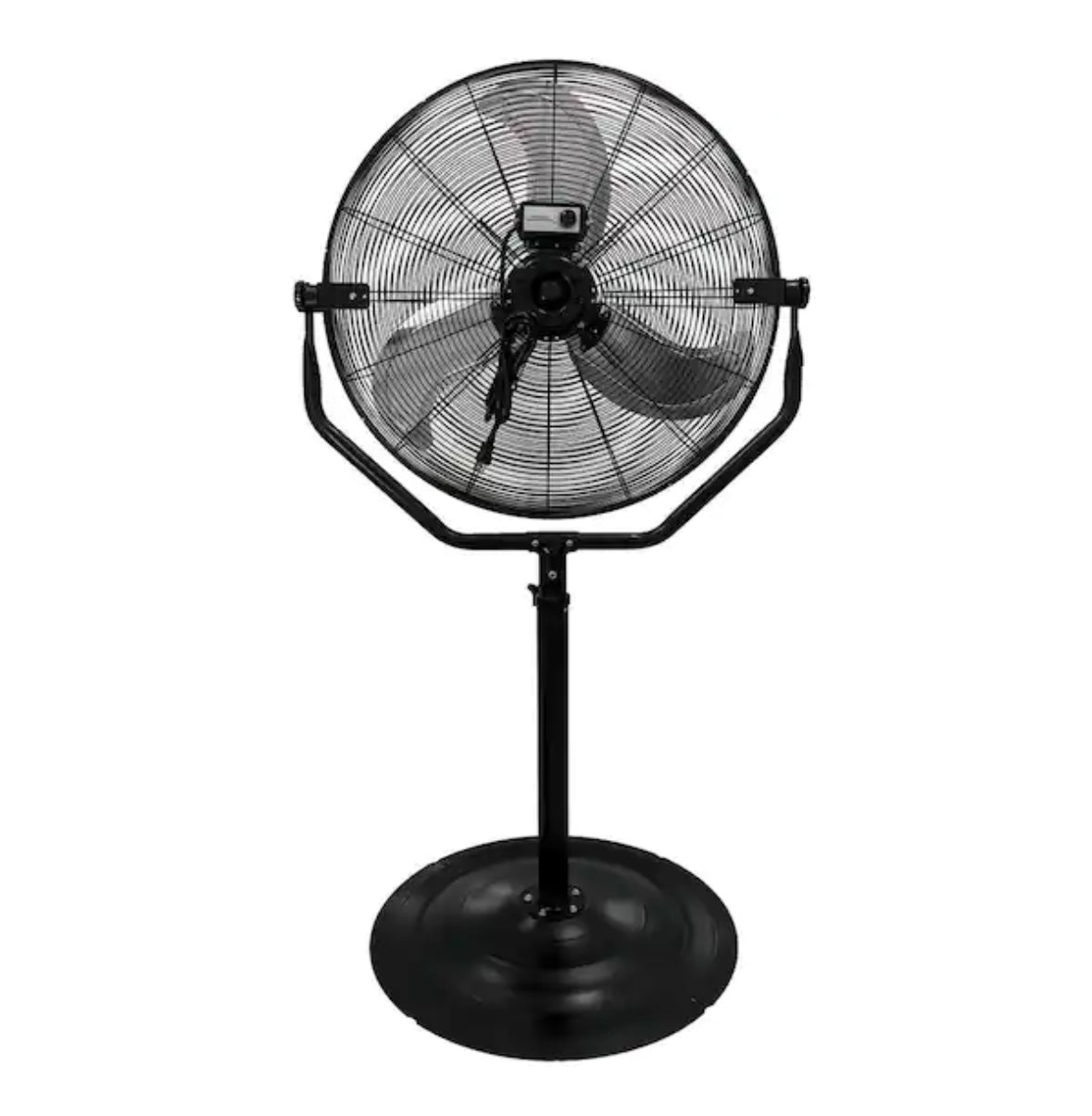 30 in. 3-Speeds High Velocity Tilting Pedestal Fan with Adjustable Height in Black