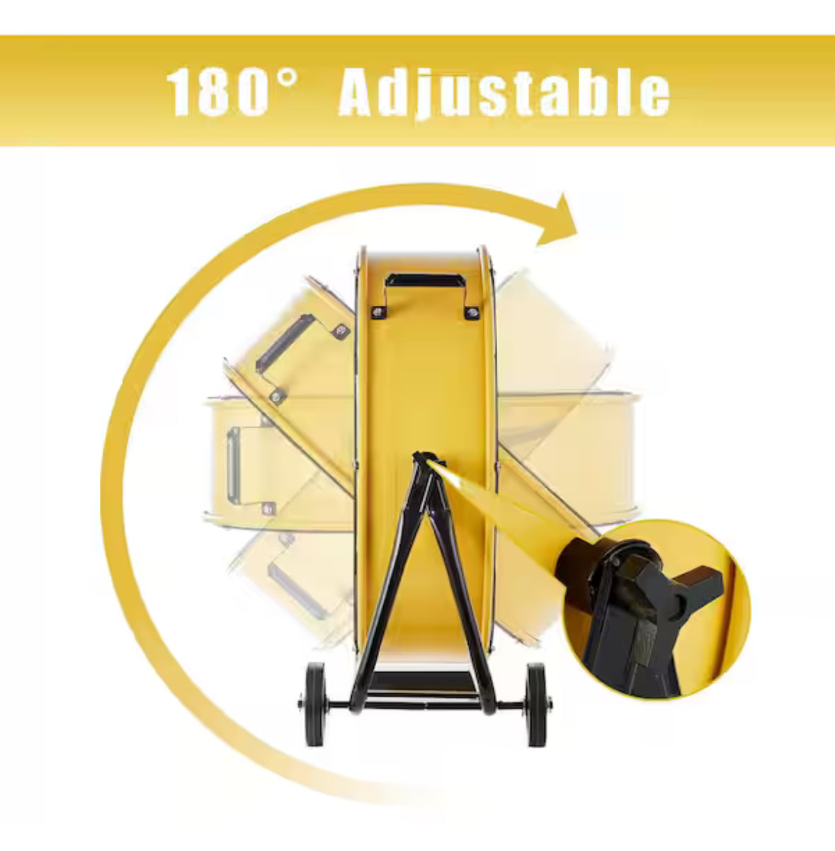 24 in. 8800 CFM High Velocity Industrial Drum Fan in Yellow, 3-Speed Heavy-Duty Fan for Warehouse and Basement