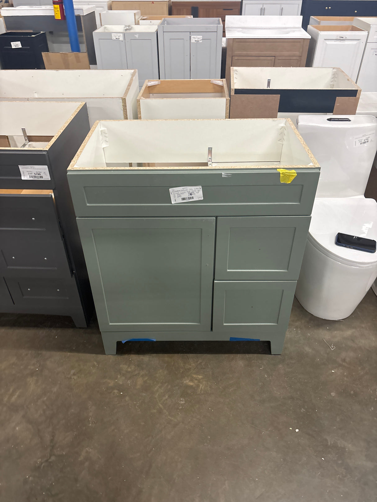 Chasbury 31 in. Single Sink Palm Green Bath Vanity with White Cultured Marble Top (Assembled)