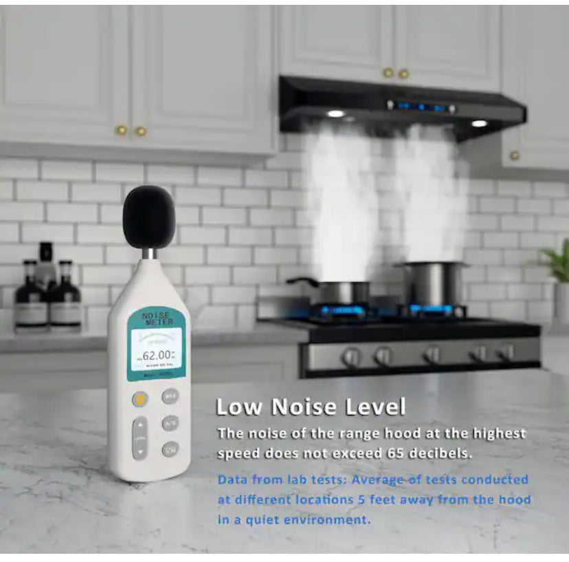 30 in. 900 CFM Ducted Under Cabinet Range Hood in Black Stainless Steel with 2 -Way Venting and Changeable LED