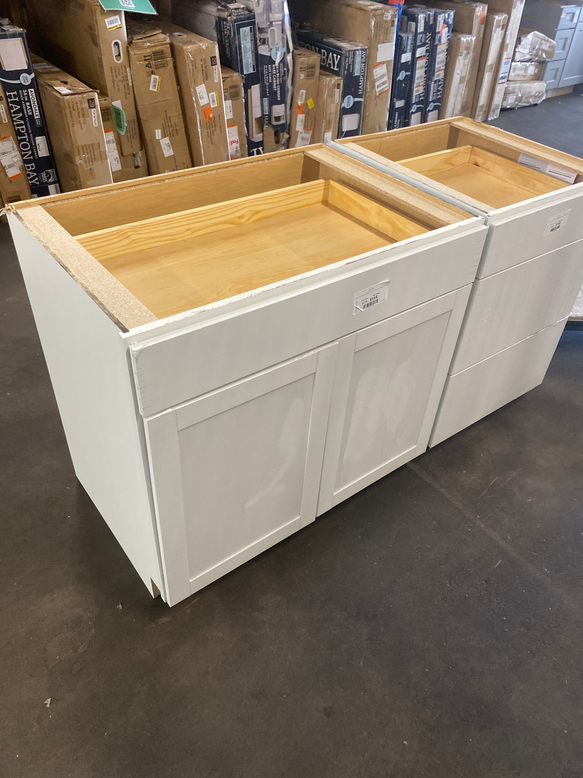 Westfield Feather White Shaker Stock Assembled Base Kitchen Cabinet (36 in. W x 23.75 in. D x 35 in. H)