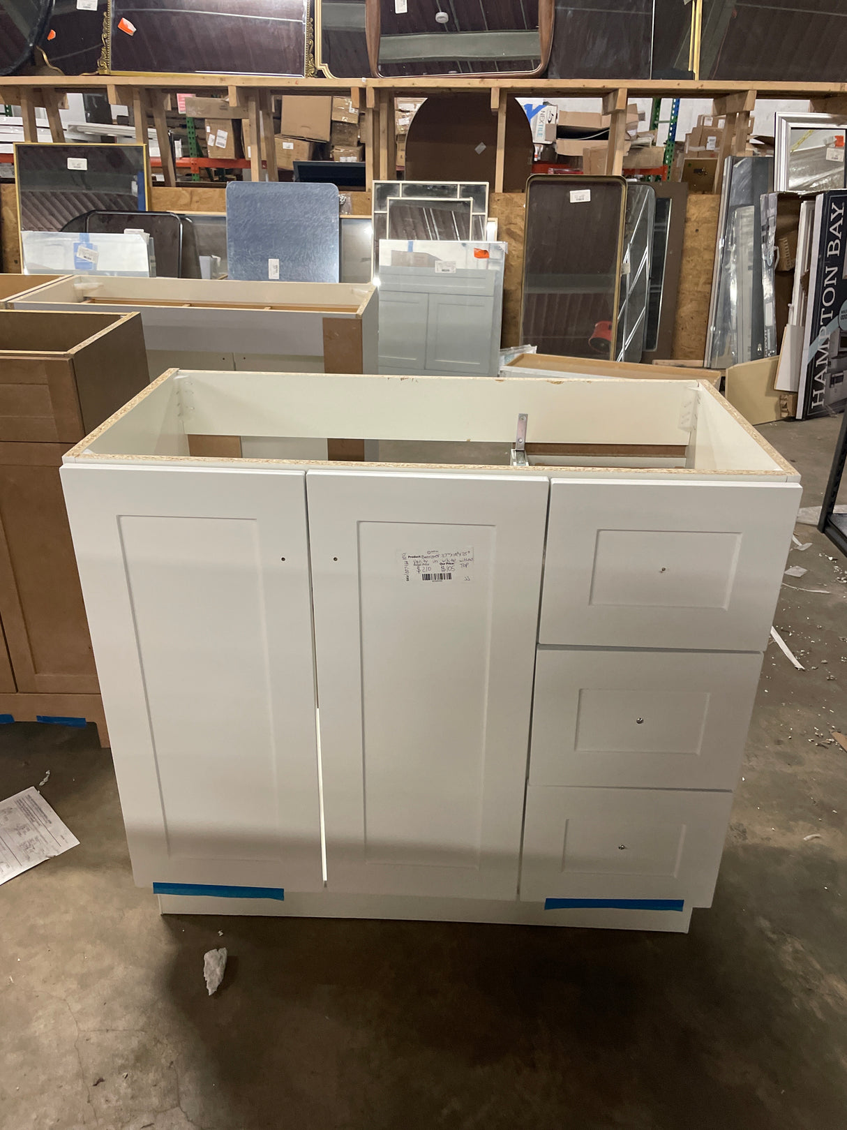 Bannister 37 in. W x 19 in. D x 35 in. H Single Sink Freestanding Bath Vanity in White without Top