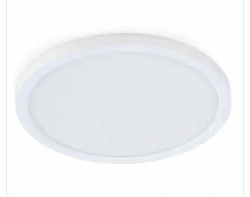 10.5-Watt Integrated LED Flush Mount 7.5 in. White Round Dimmable Flat Panel Ceiling with Color Change 5CCT