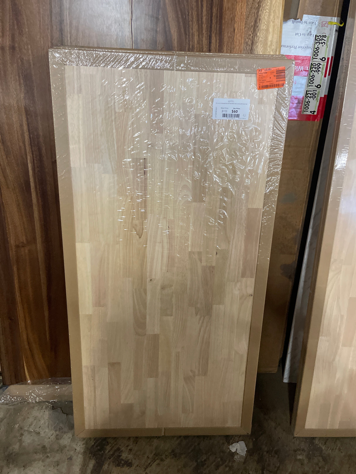 4 ft. L x 25 in. D Unfinished Hevea Solid Wood Butcher Block Countertop With Square Edge