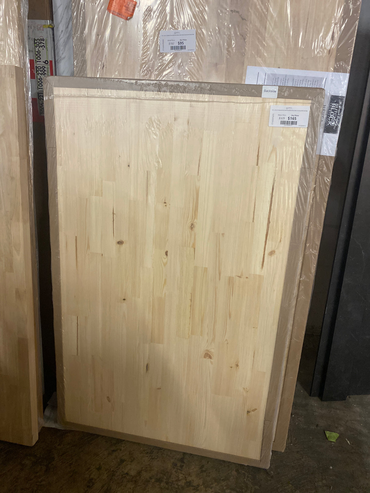 6 ft. L x 39 in. D Unfinished Birch Solid Wood Butcher Block Island Countertop With Eased Edge