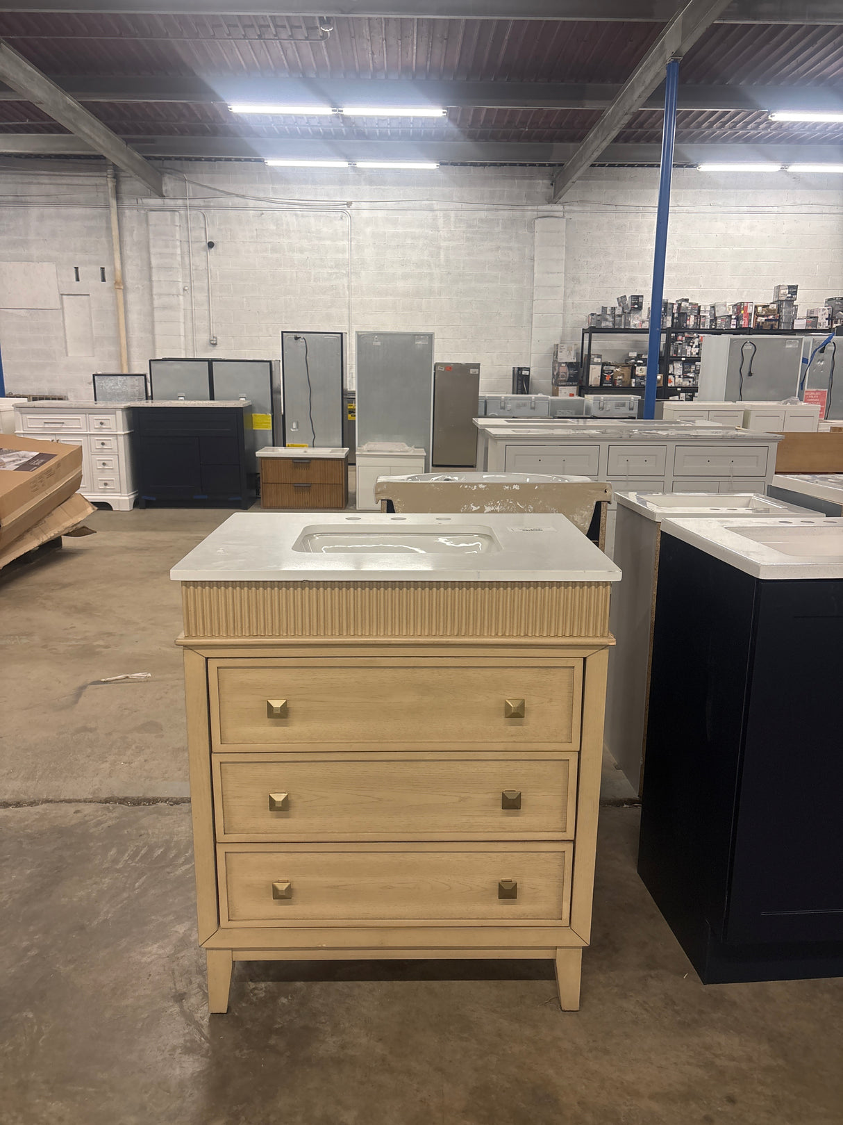 Danby 30 in. Single Sink Platinum Oak Bath Vanity with White Engineered Marble Top (Assembled)