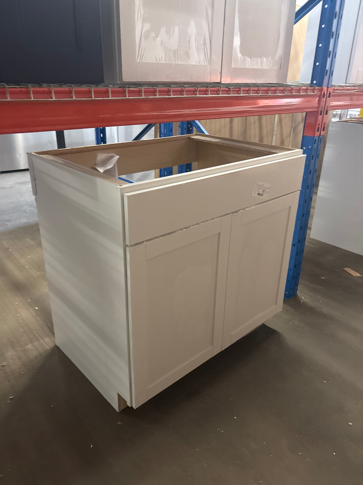 Westfield Feather White Assembled Sink Base Kitchen Cabinet (36 in. W x 23.75 in. D x 35 in. H)