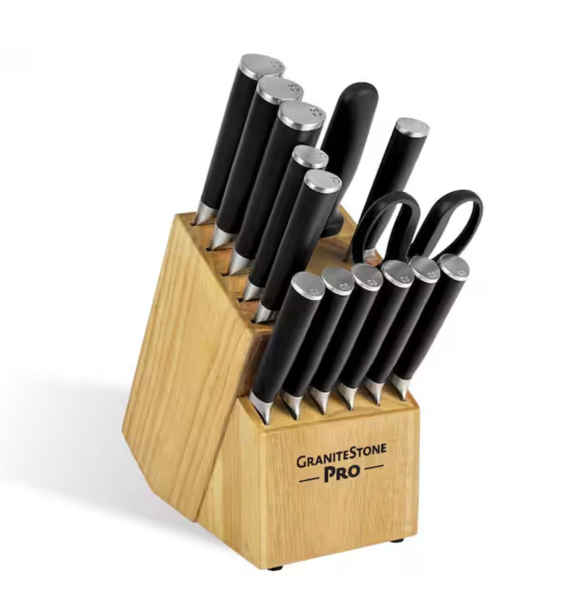 Nutri Blade Pro 14-Piece Stainless Steel Premium Chef Knife Set with Knife Block in Black