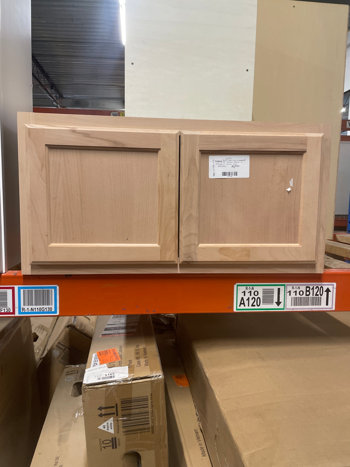 30 in. W x 12 in. D x 15 in. H Assembled Wall Bridge Kitchen Cabinet in Unfinished with Recessed Panel