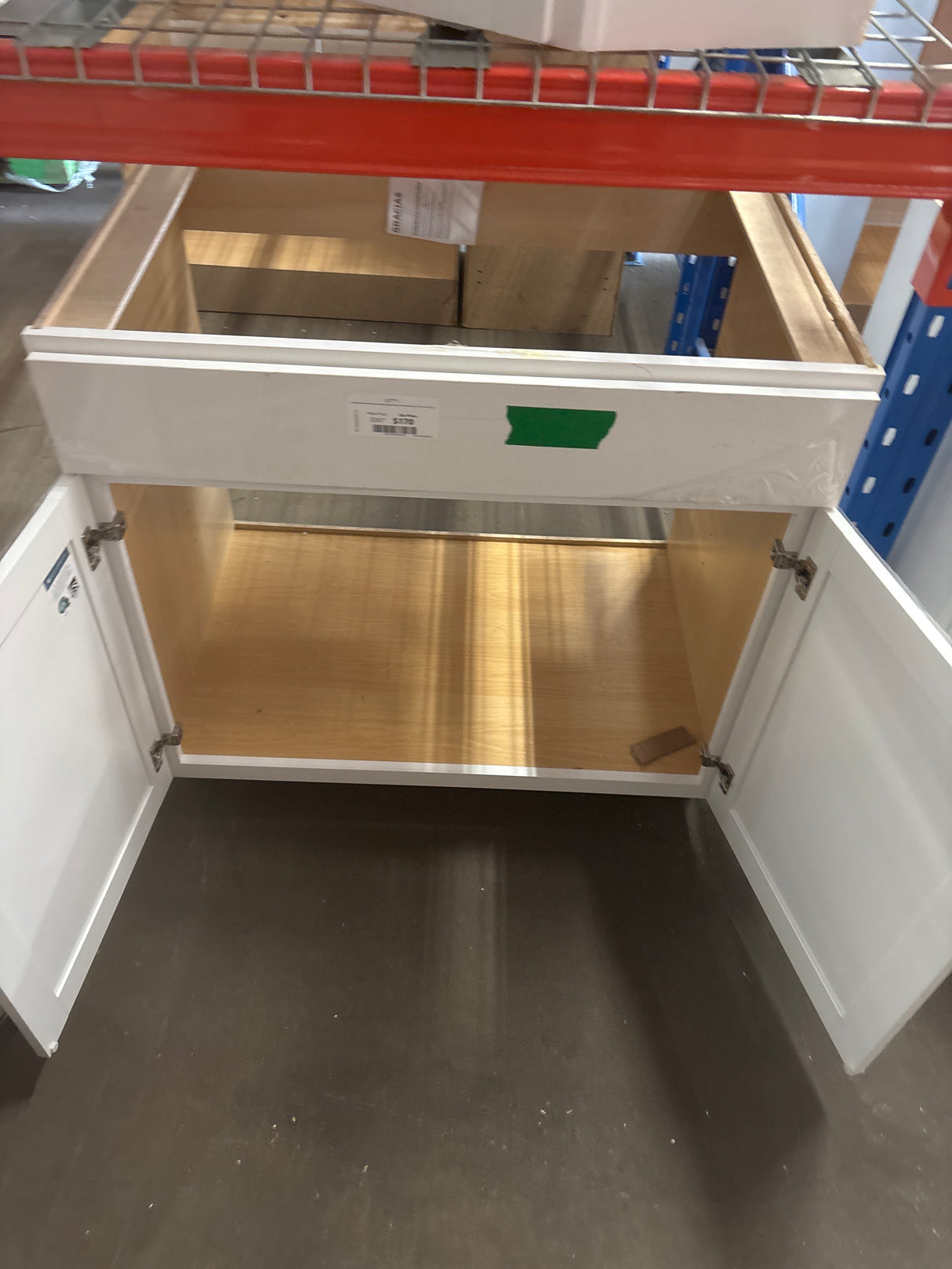Westfield Feather White Assembled Sink Base Kitchen Cabinet (36 in. W x 23.75 in. D x 35 in. H)