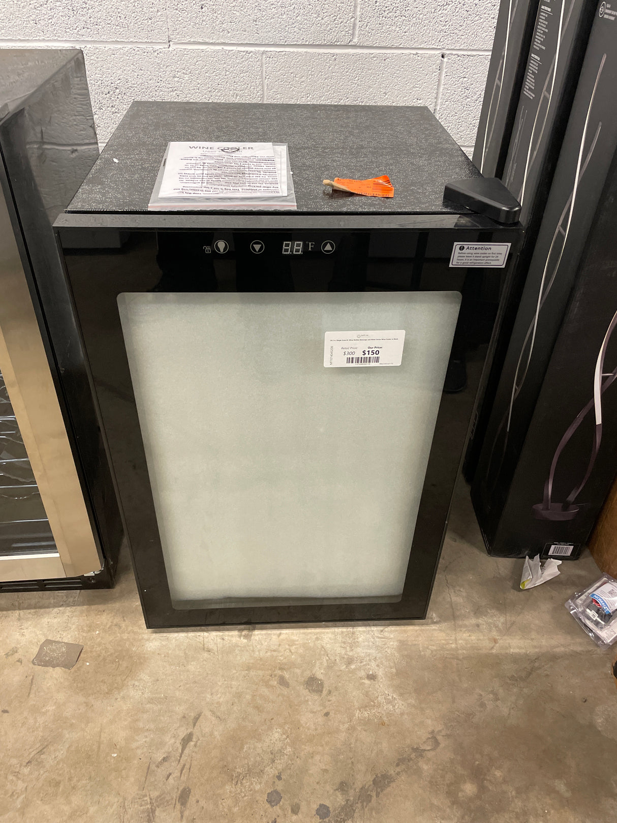 20.3 in. Single Zone 45-Wine Bottles Beverage and Wine Cooler Wine Cooler in Black