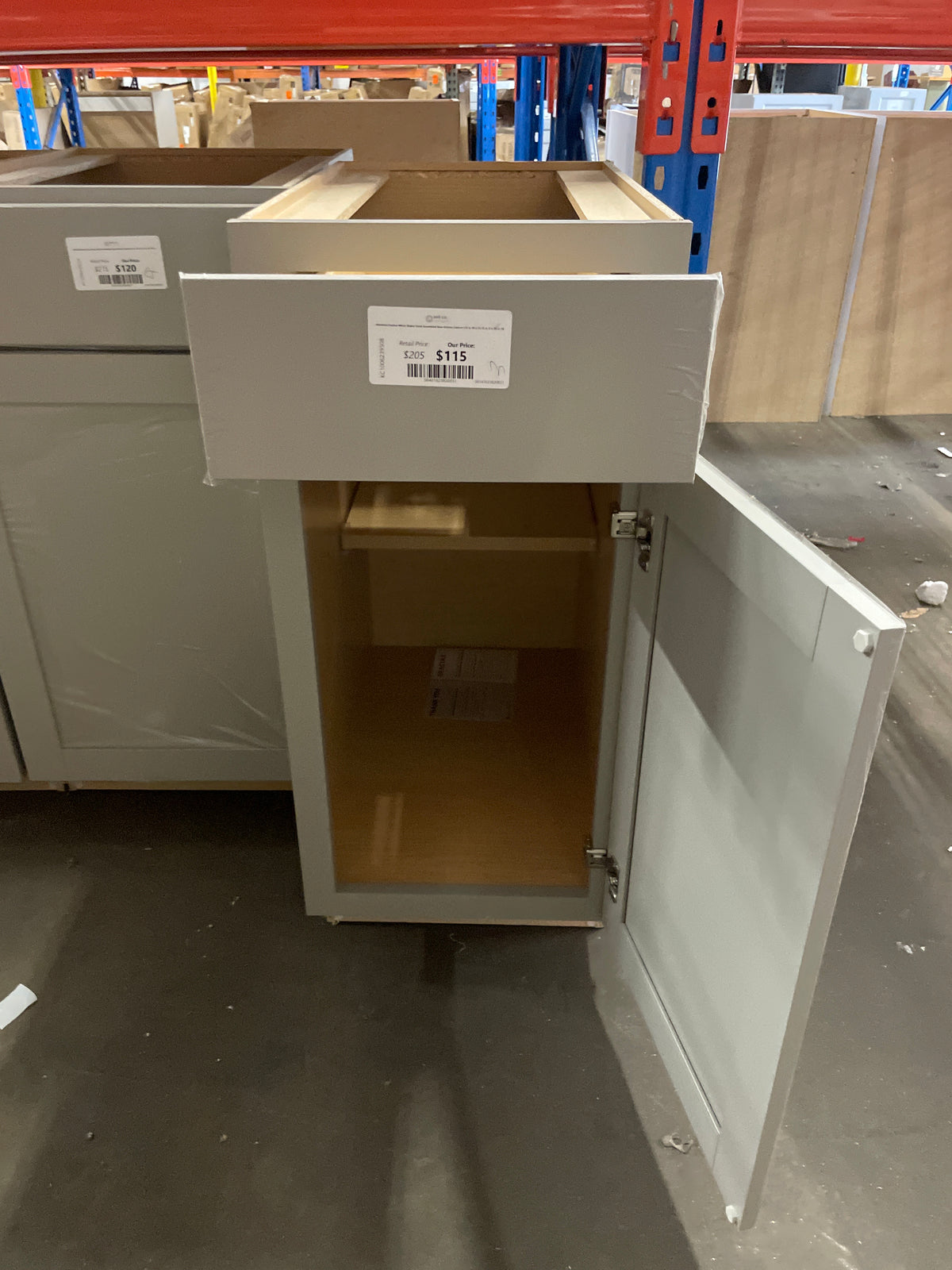 Westfield Feather White Shaker Stock Assembled Base Kitchen Cabinet (15 in. W x 23.75 in. D x 35 in. H)