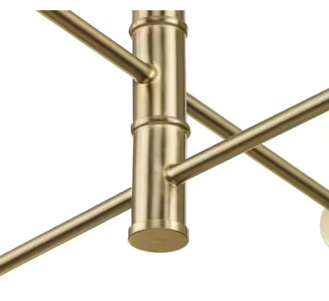 Noda 60-Watt 6-Light Brushed Gold Shaded Pendant Light Contemporary
