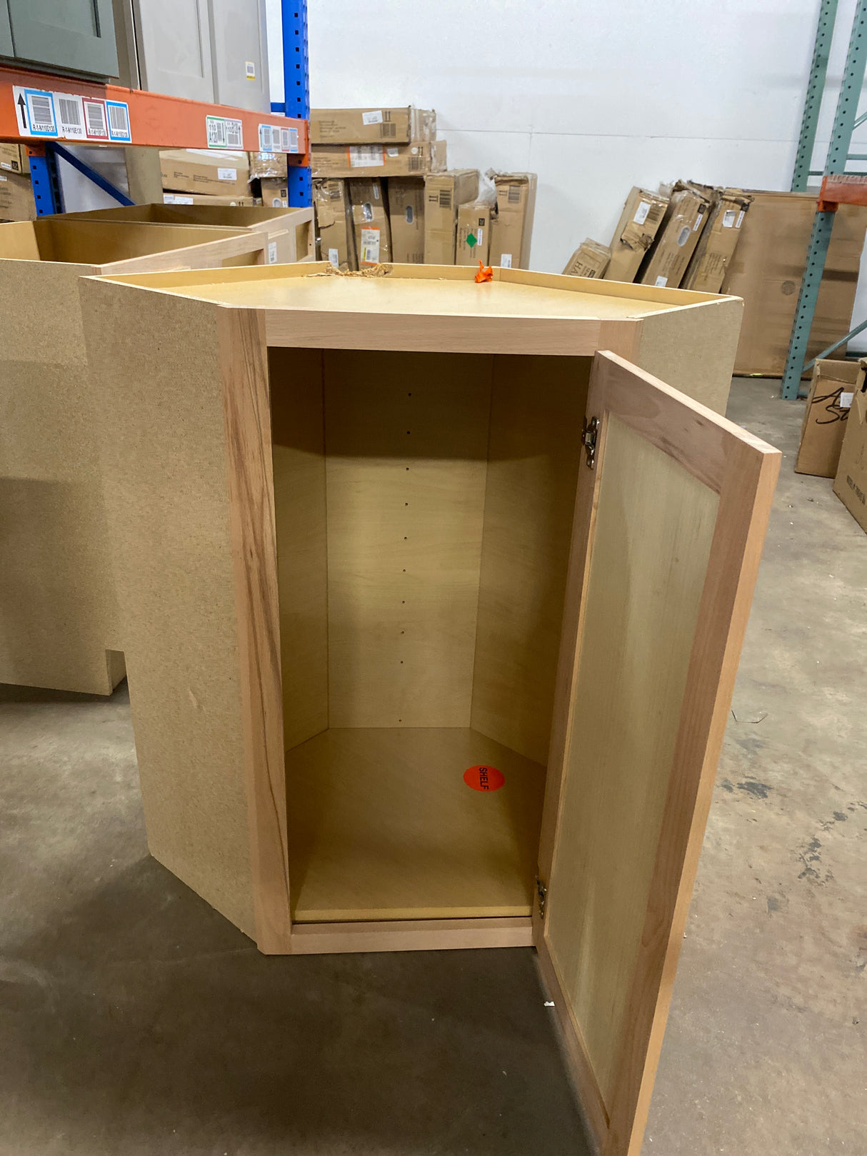 Hampton Assembled 24x36x12 in. Wall Diagonal Cabinet in Unfinished Beech