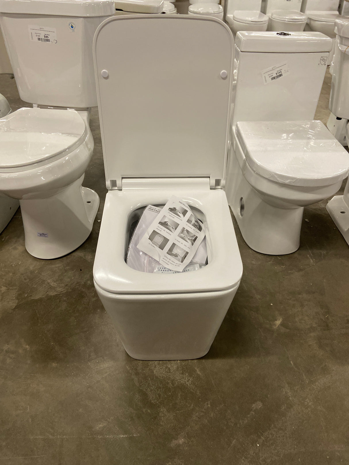 Concorde Back to Wall Elongated Toilet Bowl Only in Glossy White