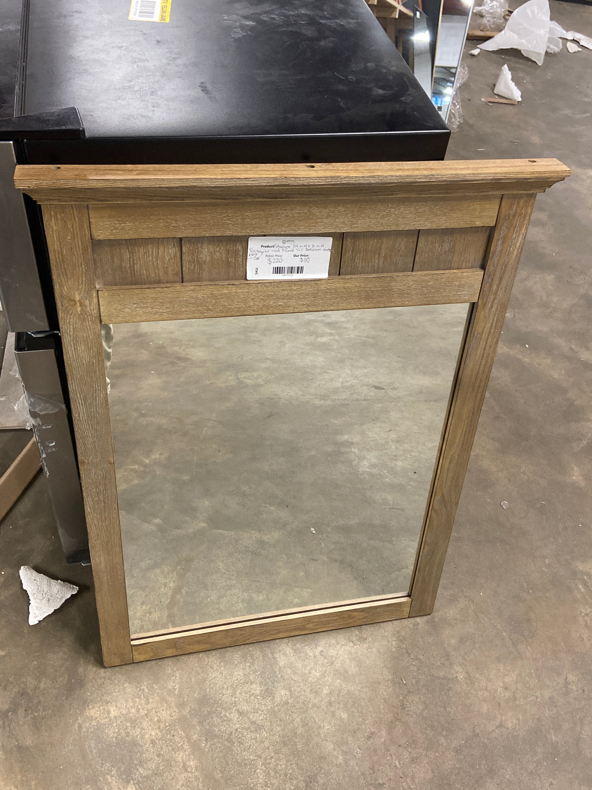 Stanhope 24 in. W x 31 in. H Rectangular Wood Framed Wall Bathroom Vanity Mirror in Reclaimed Oak